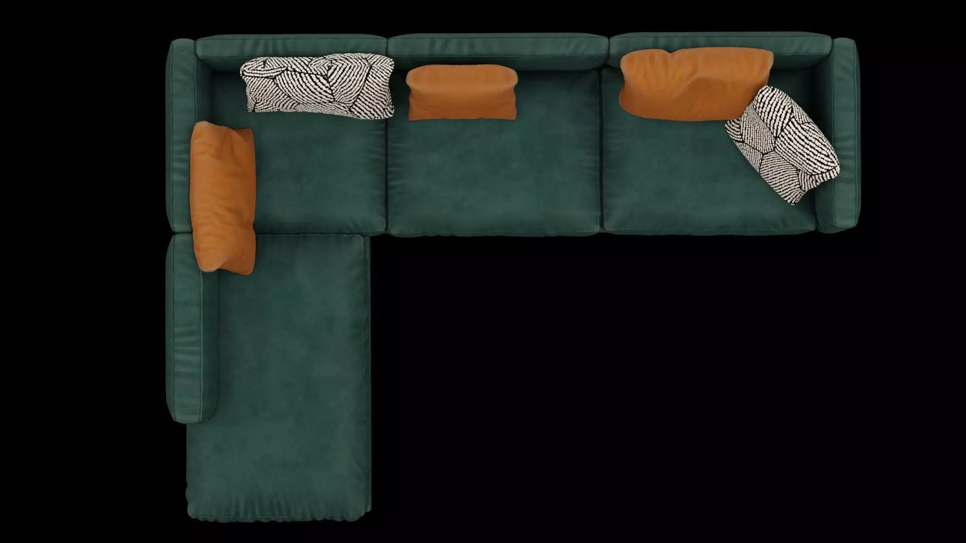 Dark Cyan Sofa Low-poly 3D model_3