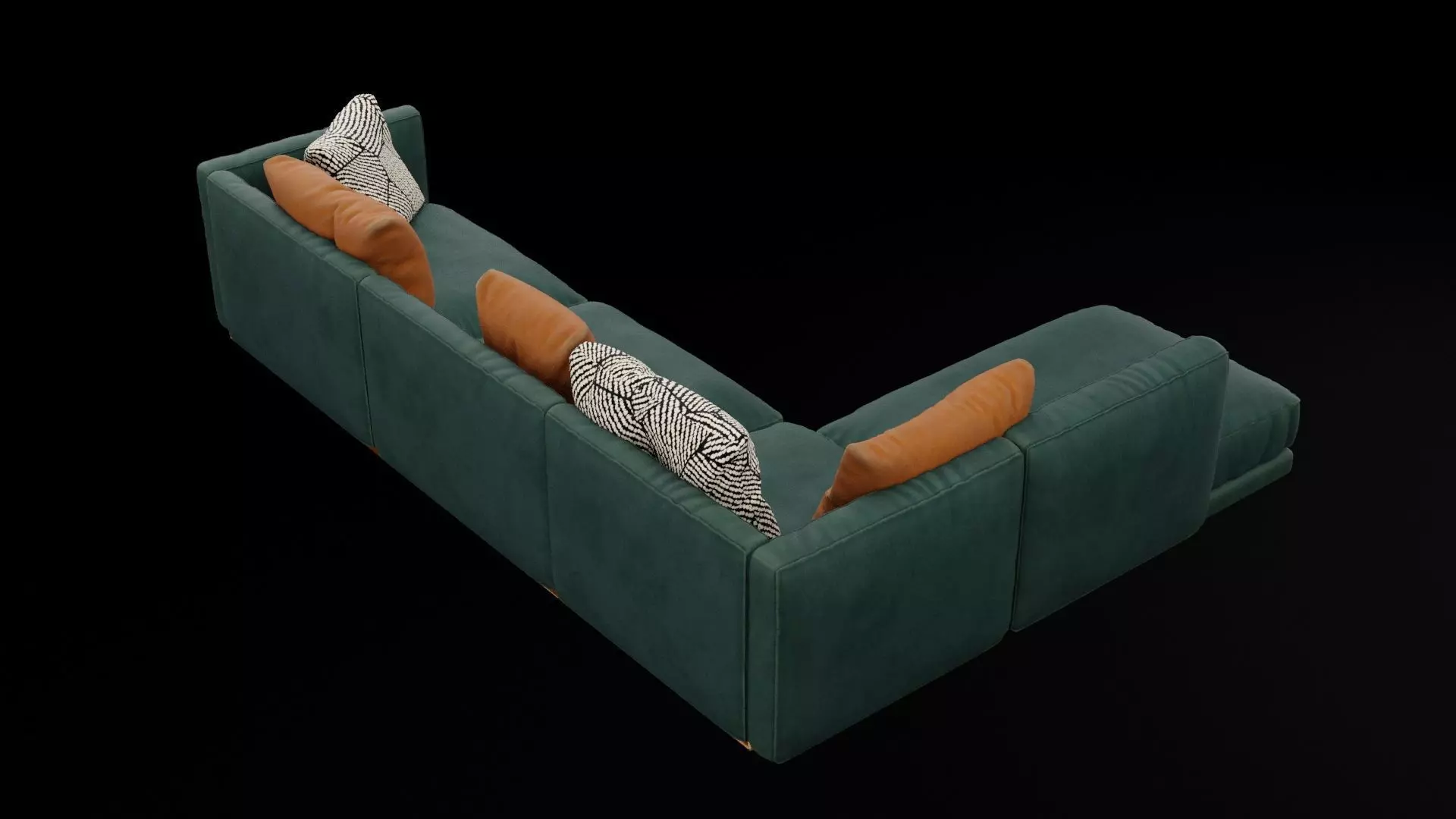 Dark Cyan Sofa Low-poly 3D model_7