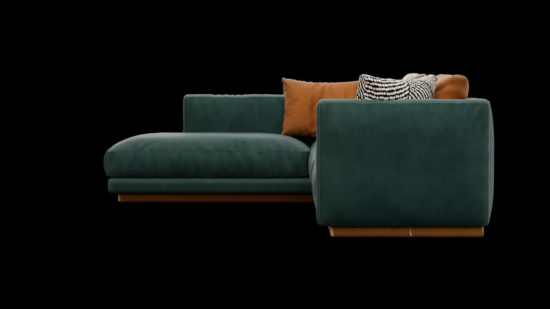 Dark Cyan Sofa Low-poly 3D model_2