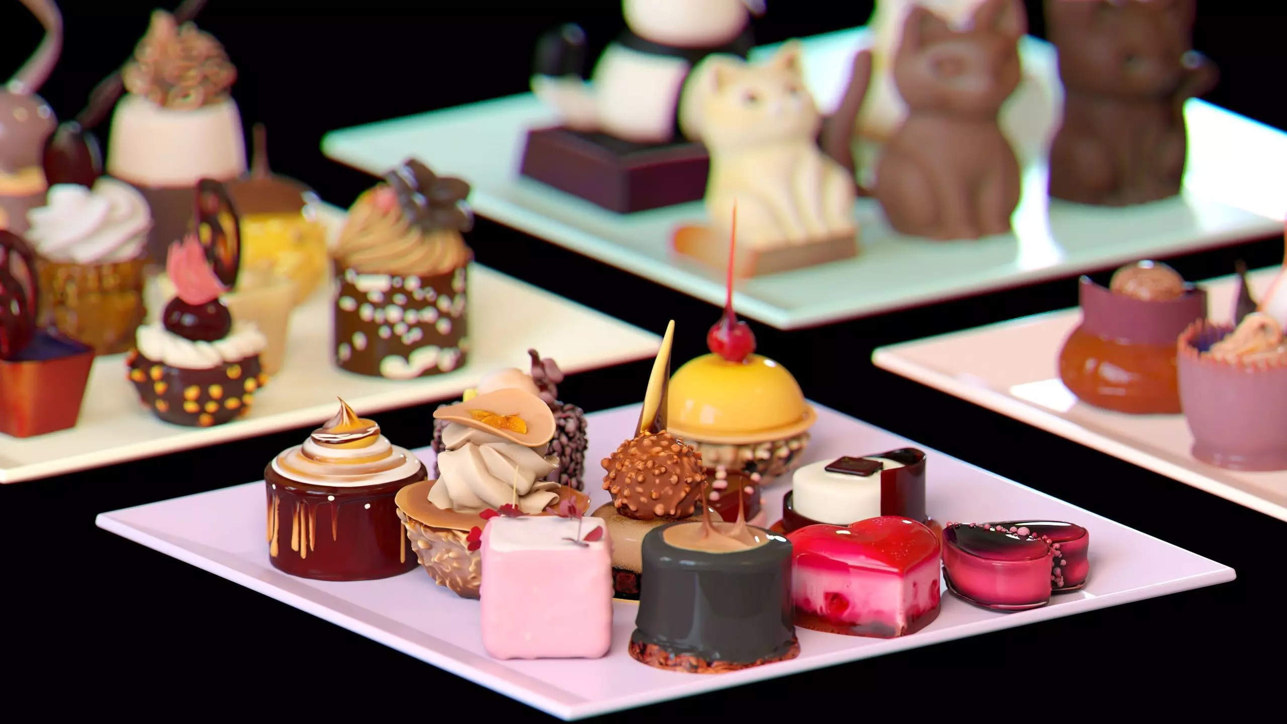 Gourmet Mini Desserts Candy Collection 35 assets Low-poly 3D model_7