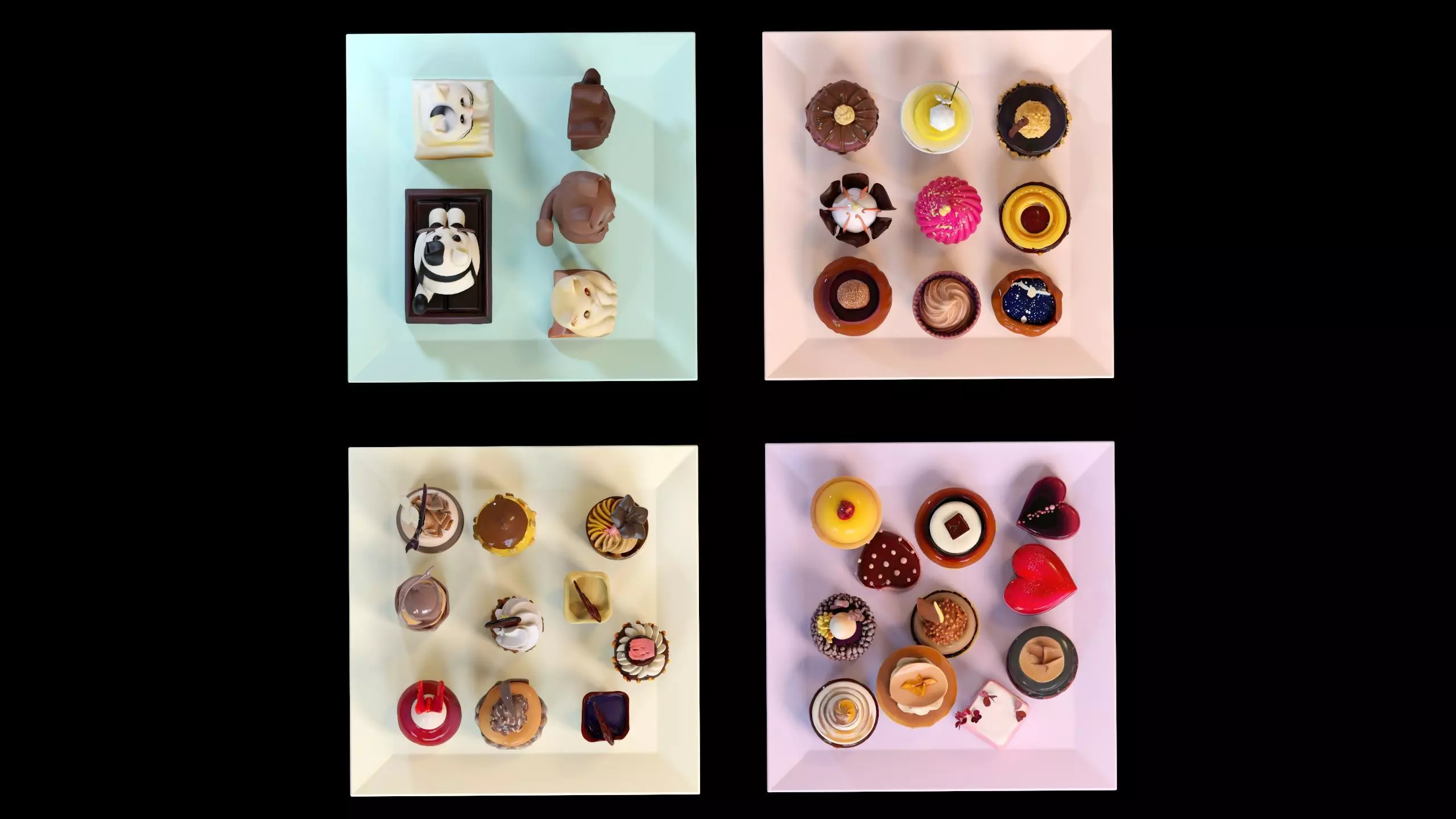 Gourmet Mini Desserts Candy Collection 35 assets Low-poly 3D model_5