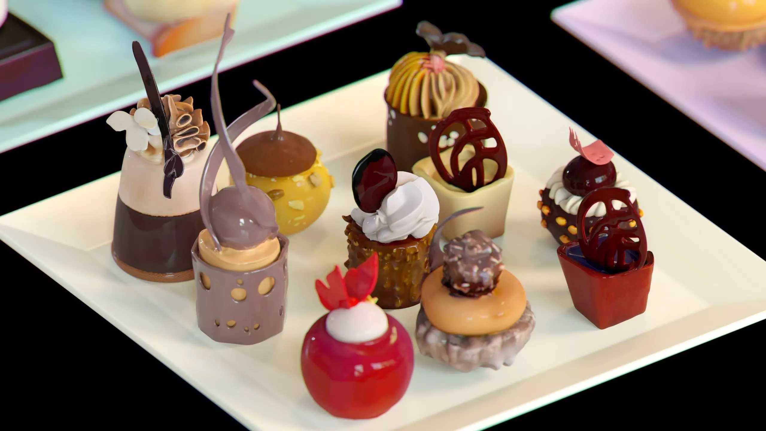 Gourmet Mini Desserts Candy Collection 35 assets Low-poly 3D model_11