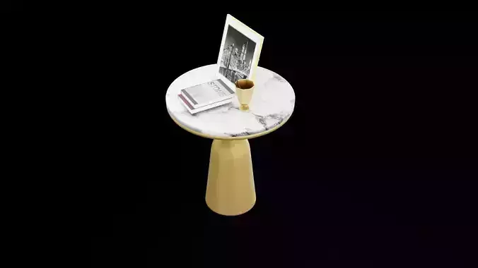 Side Table with Photo Frame Low-poly 3D model