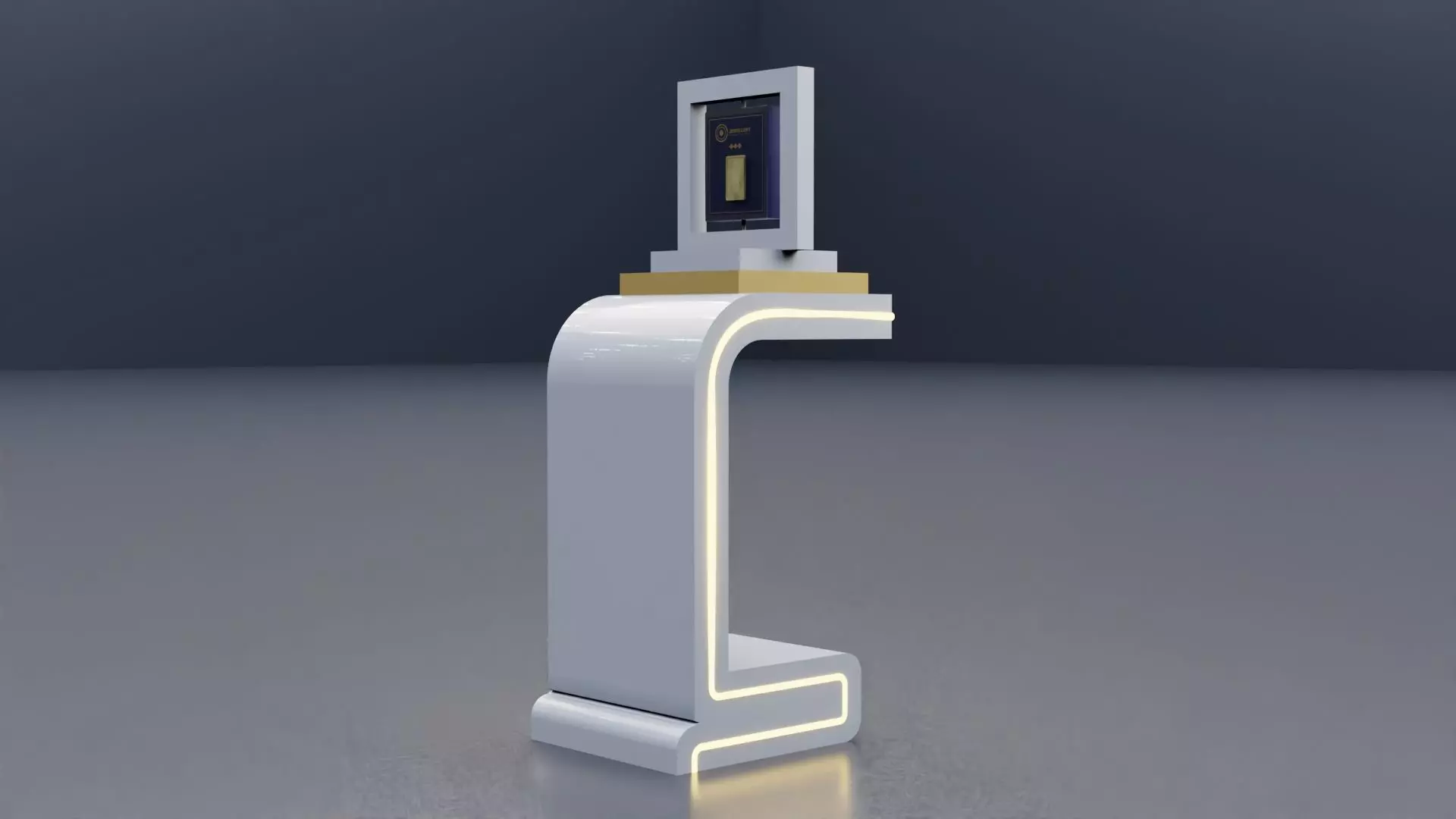 Jewellery Single Display Stand Low-poly 3D model_2