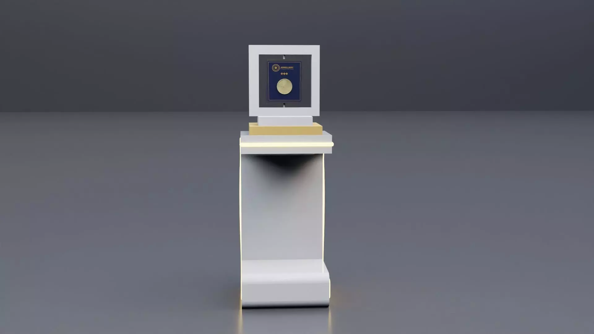 Jewellery Single Display Stand Low-poly 3D model_1