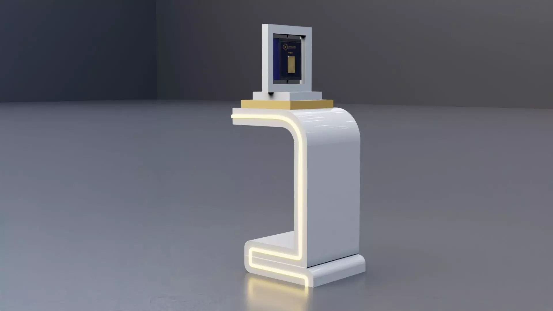Jewellery Single Display Stand Low-poly 3D model_4