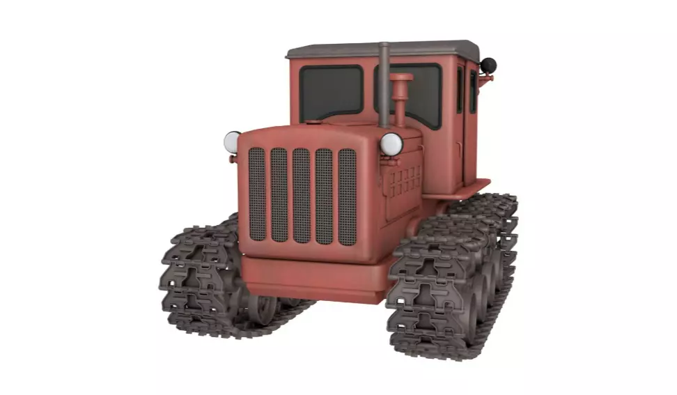 Soviet Crawler Tractor DT54 3D model_5