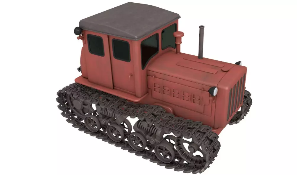 Soviet Crawler Tractor DT54 3D model_2