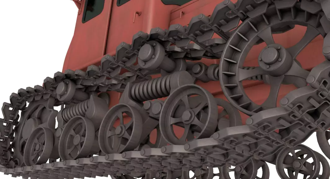 Soviet Crawler Tractor DT54 3D model_4