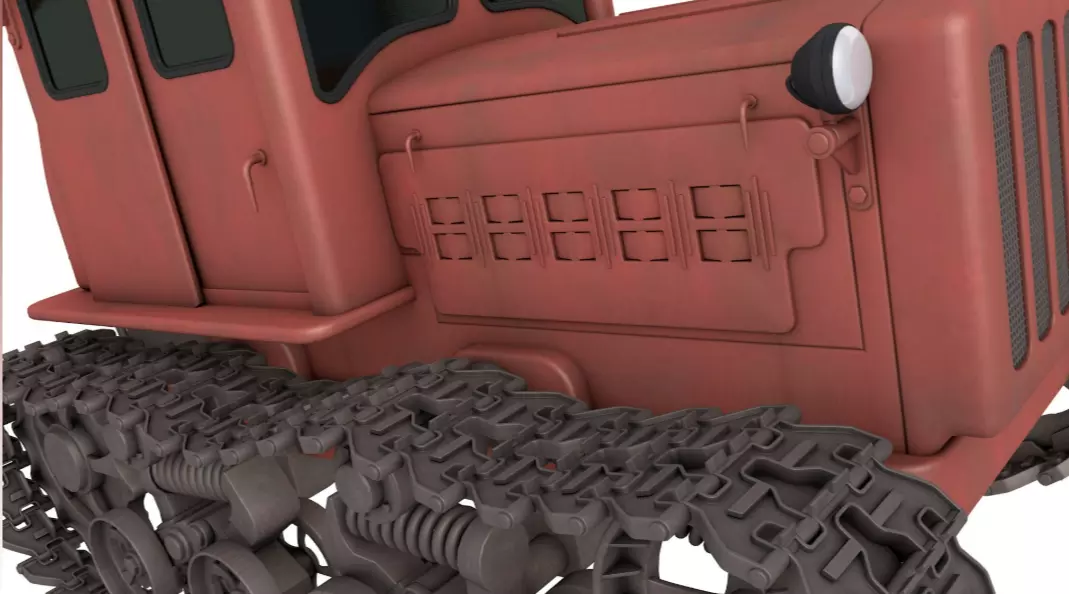 Soviet Crawler Tractor DT54 3D model_3
