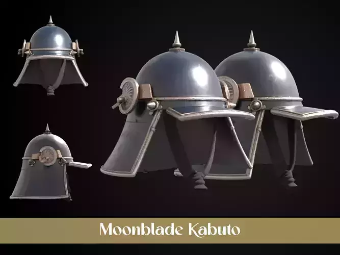 Stylized Samurai Helmet - Moonblade Kabuto Free 3D print model