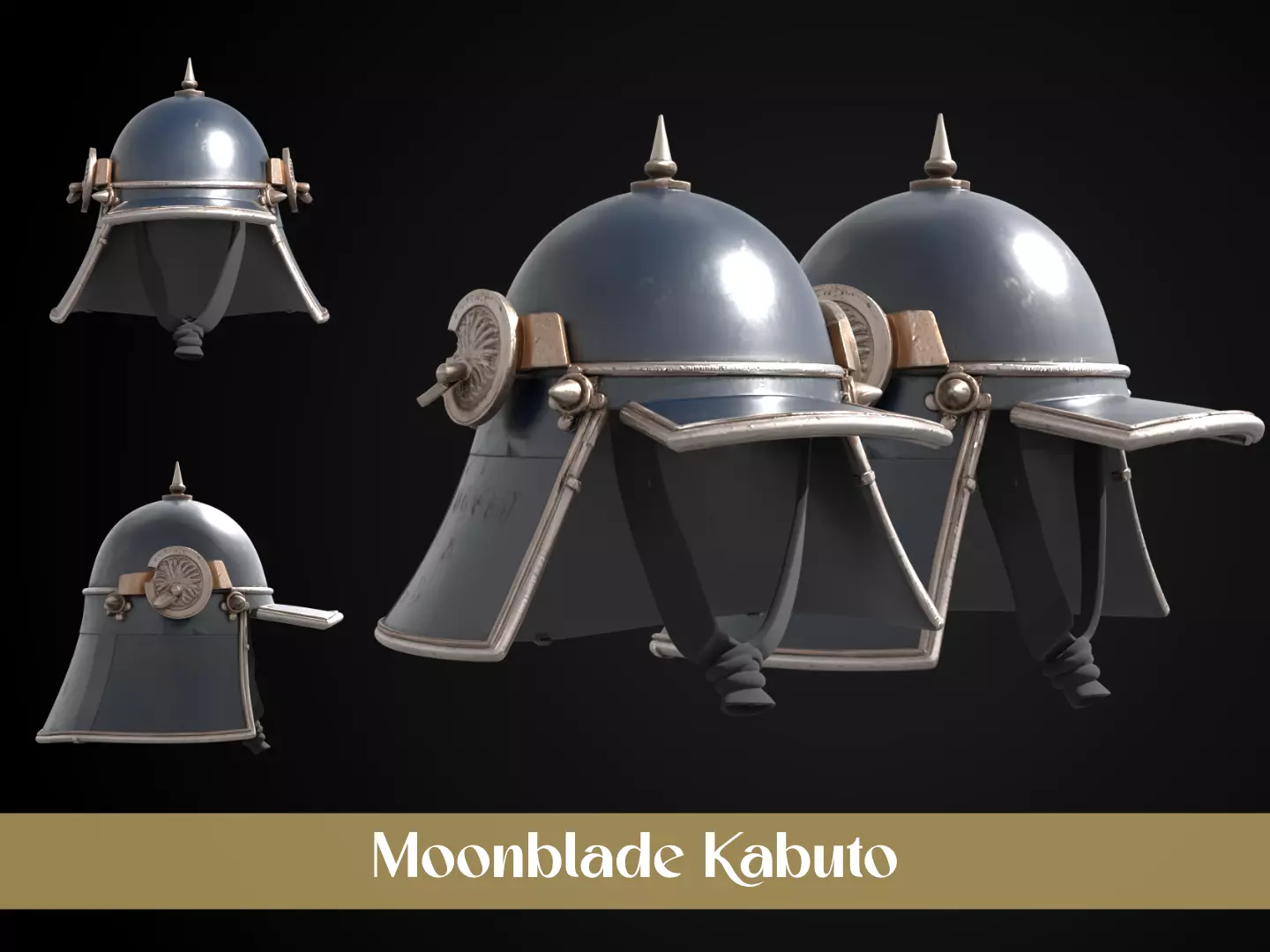 Stylized Samurai Helmet - Moonblade Kabuto Free 3D print model_0