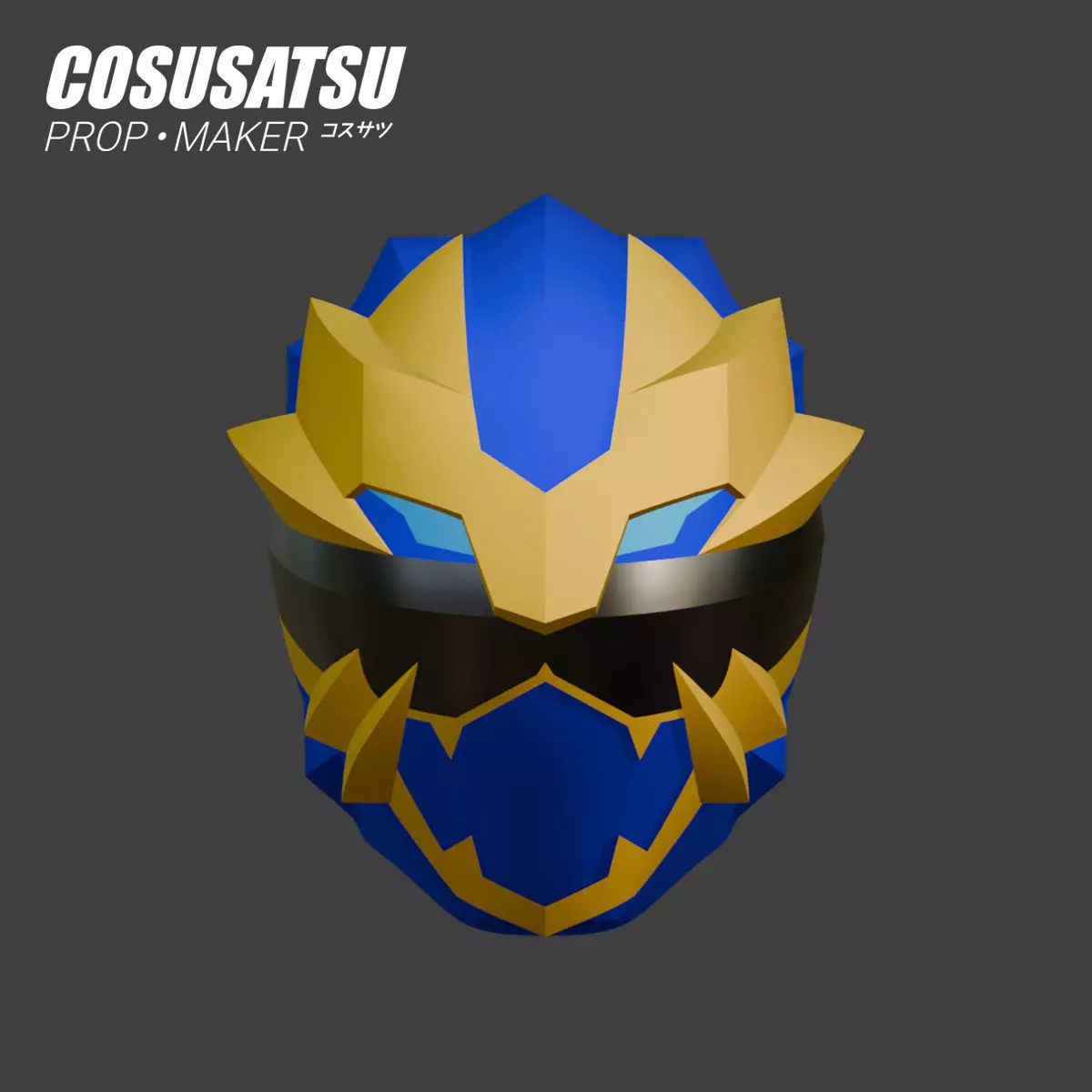 DIY Gozyuger Gozyu Leon Helmet EVA Foam Template 3D model_1