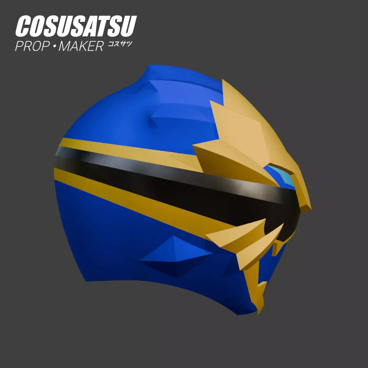 DIY Gozyuger Gozyu Leon Helmet EVA Foam Template 3D model_3
