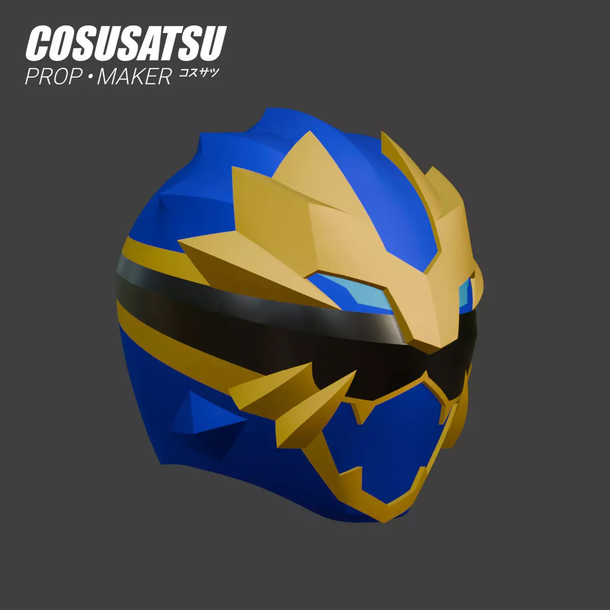 DIY Gozyuger Gozyu Leon Helmet EVA Foam Template 3D model_2