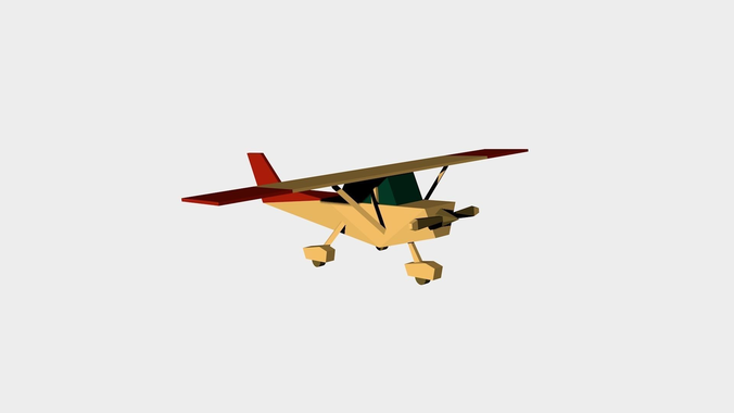low poly cessna airplane flying Low-poly 3D model