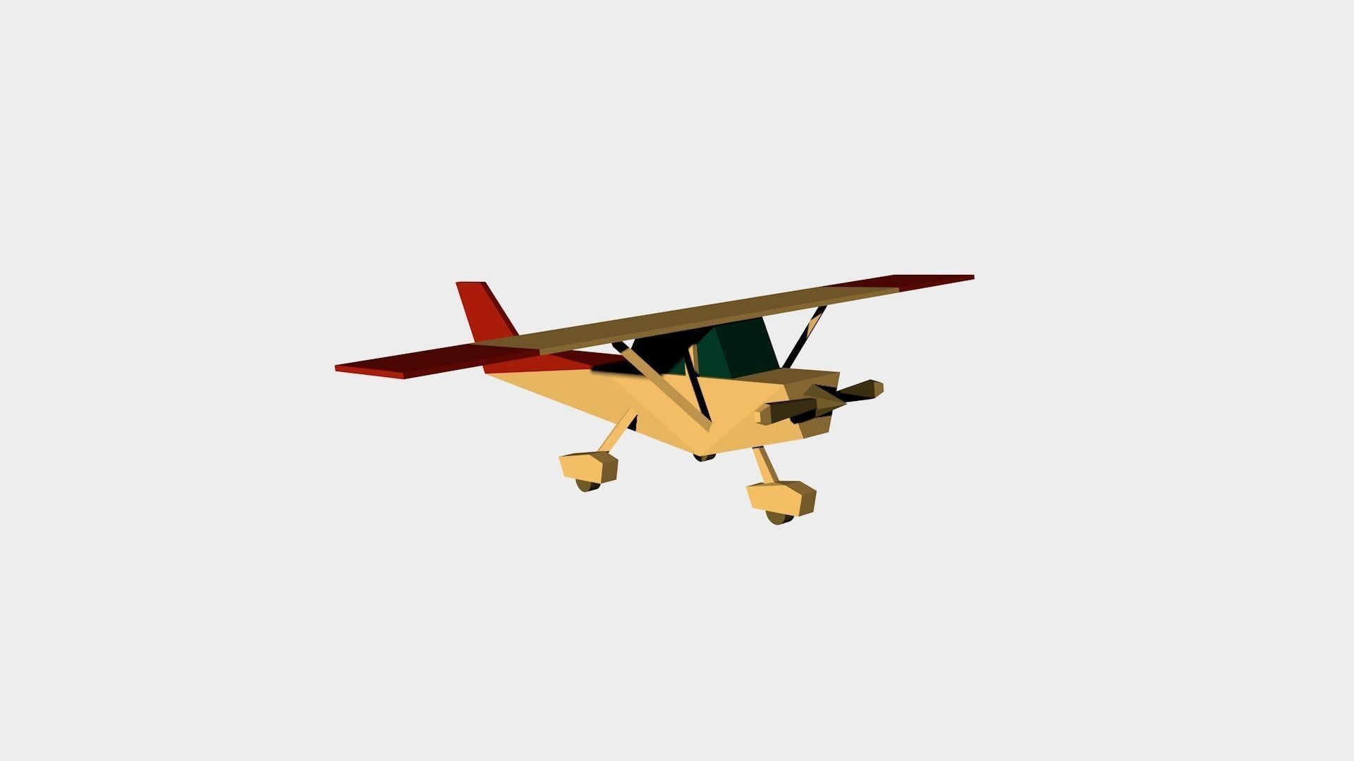 low poly cessna airplane flying Low-poly 3D model_0