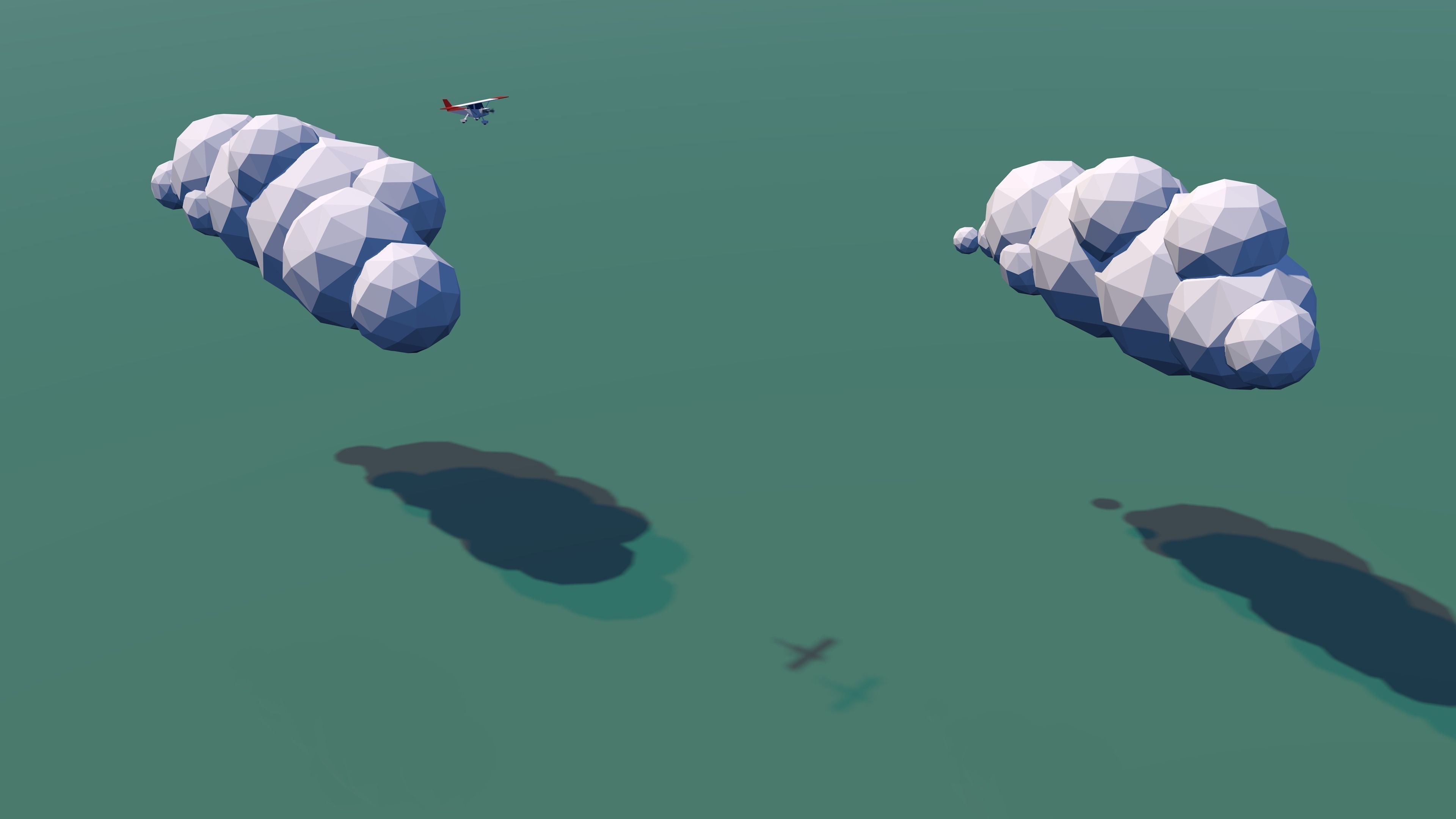 low poly cessna airplane flying Low-poly 3D model_1