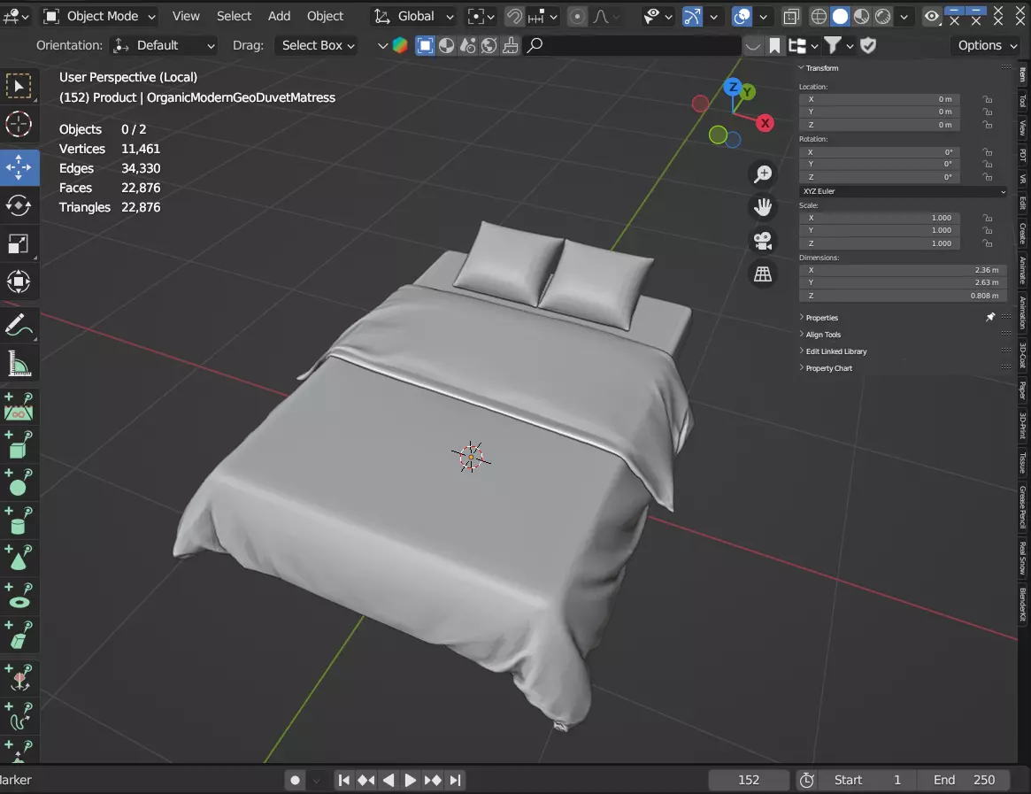 Organic Modern Geo Duvet 3D model_11