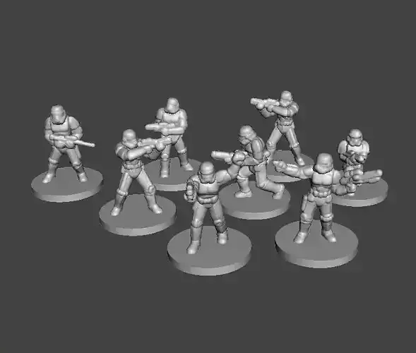 6MM SCALE SW STORMTROOPERS SET MINIATURE MODELS SCIFI GAMES EPIC 3D print model