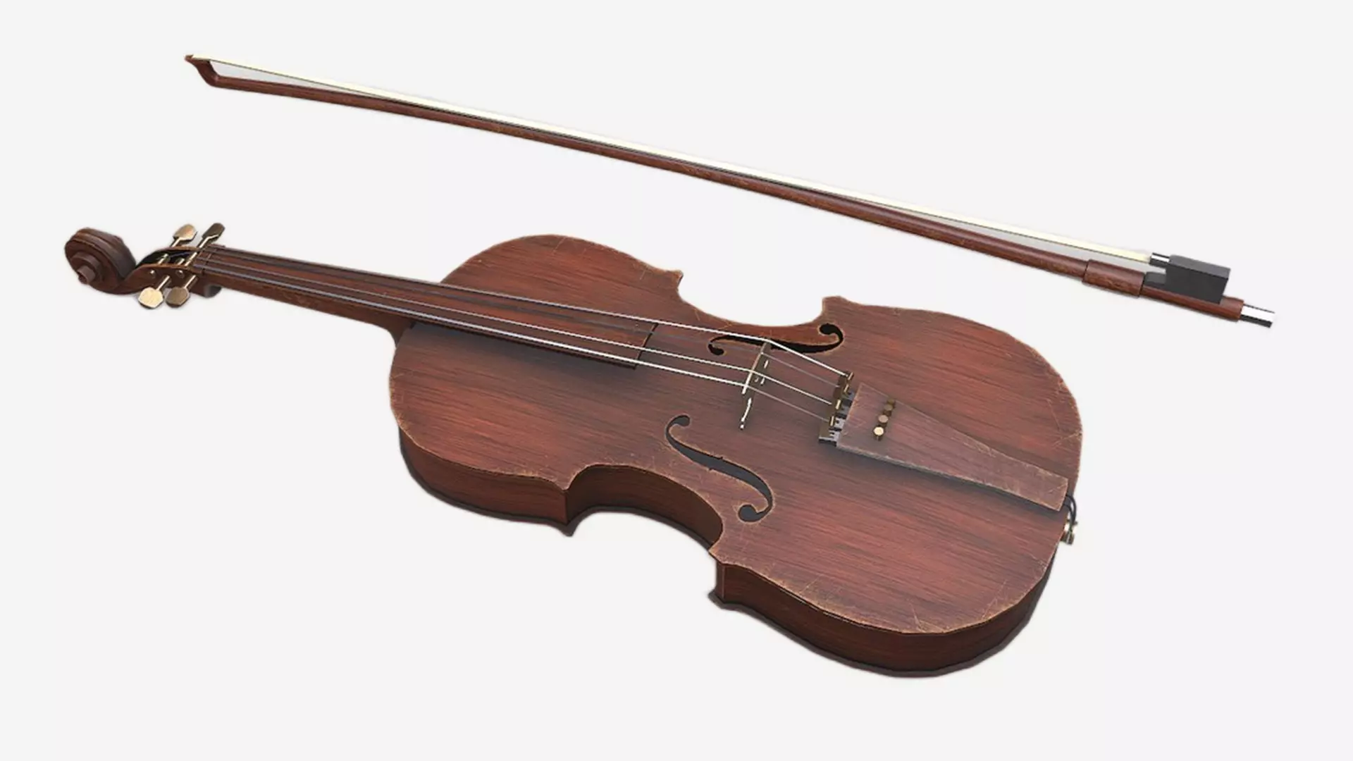 Old Musical Instruments Low-poly PBR 3D Model Collection_9