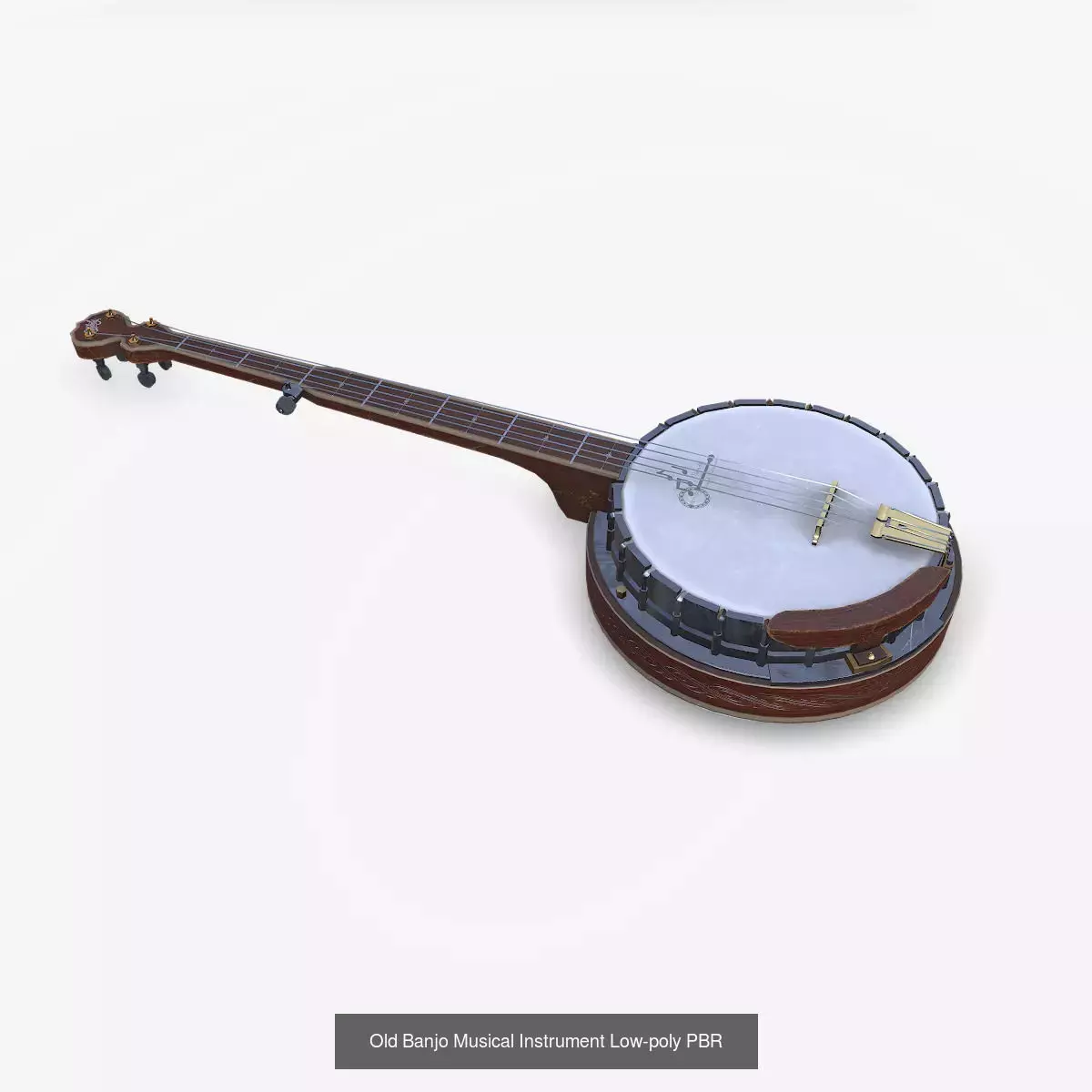 Old Musical Instruments Low-poly PBR 3D Model Collection_7
