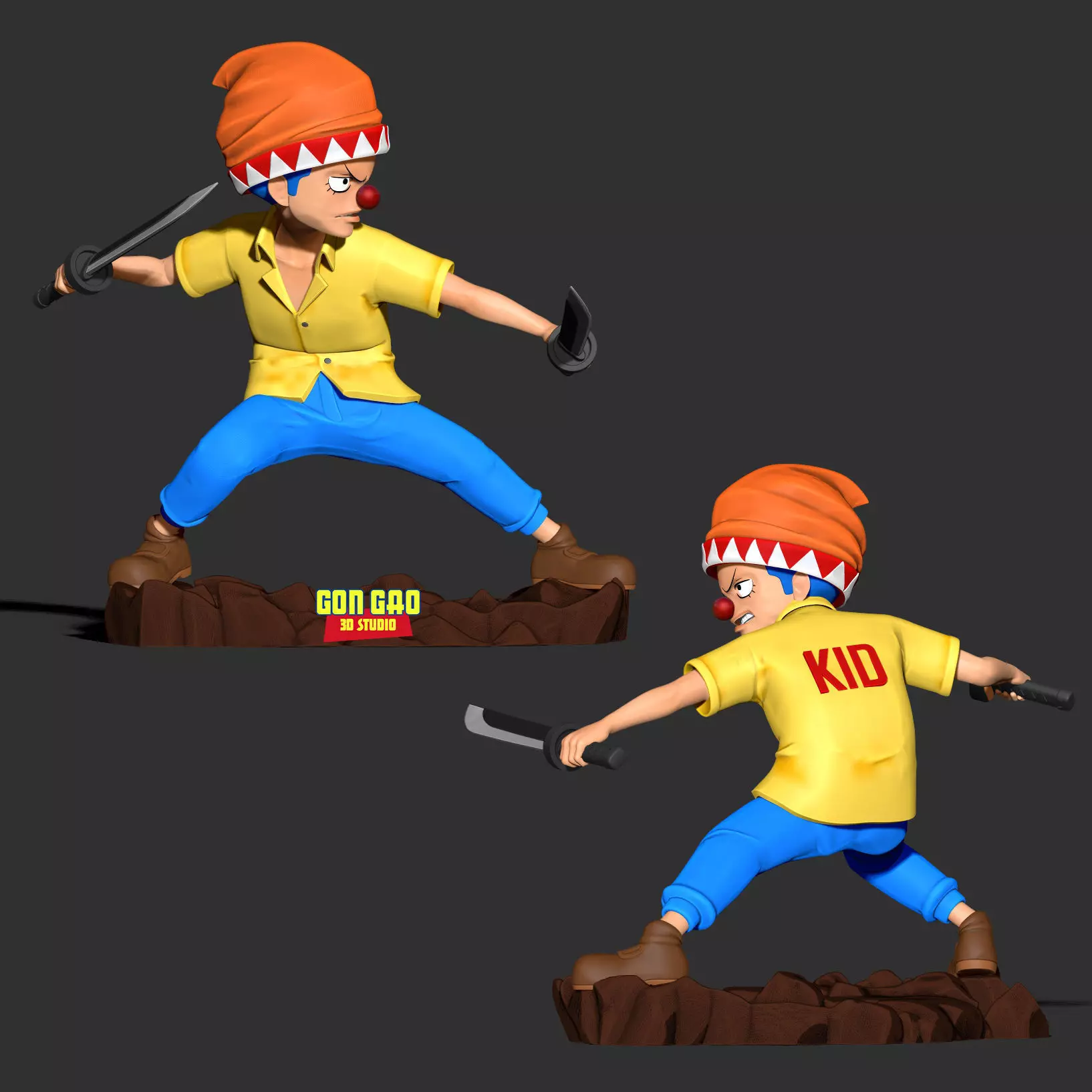 Kid Buggy - One Piece Fanart 3D print model_1