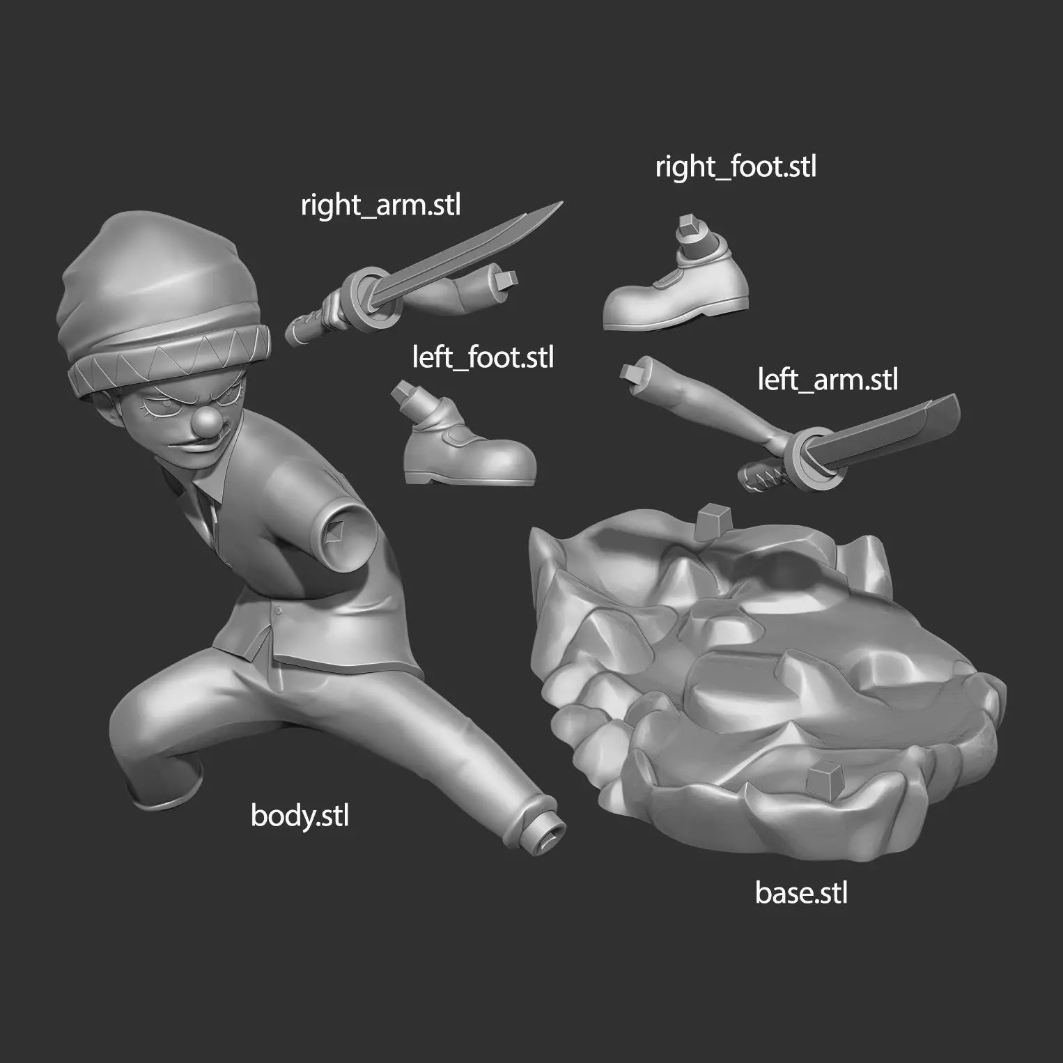 Kid Buggy - One Piece Fanart 3D print model_2