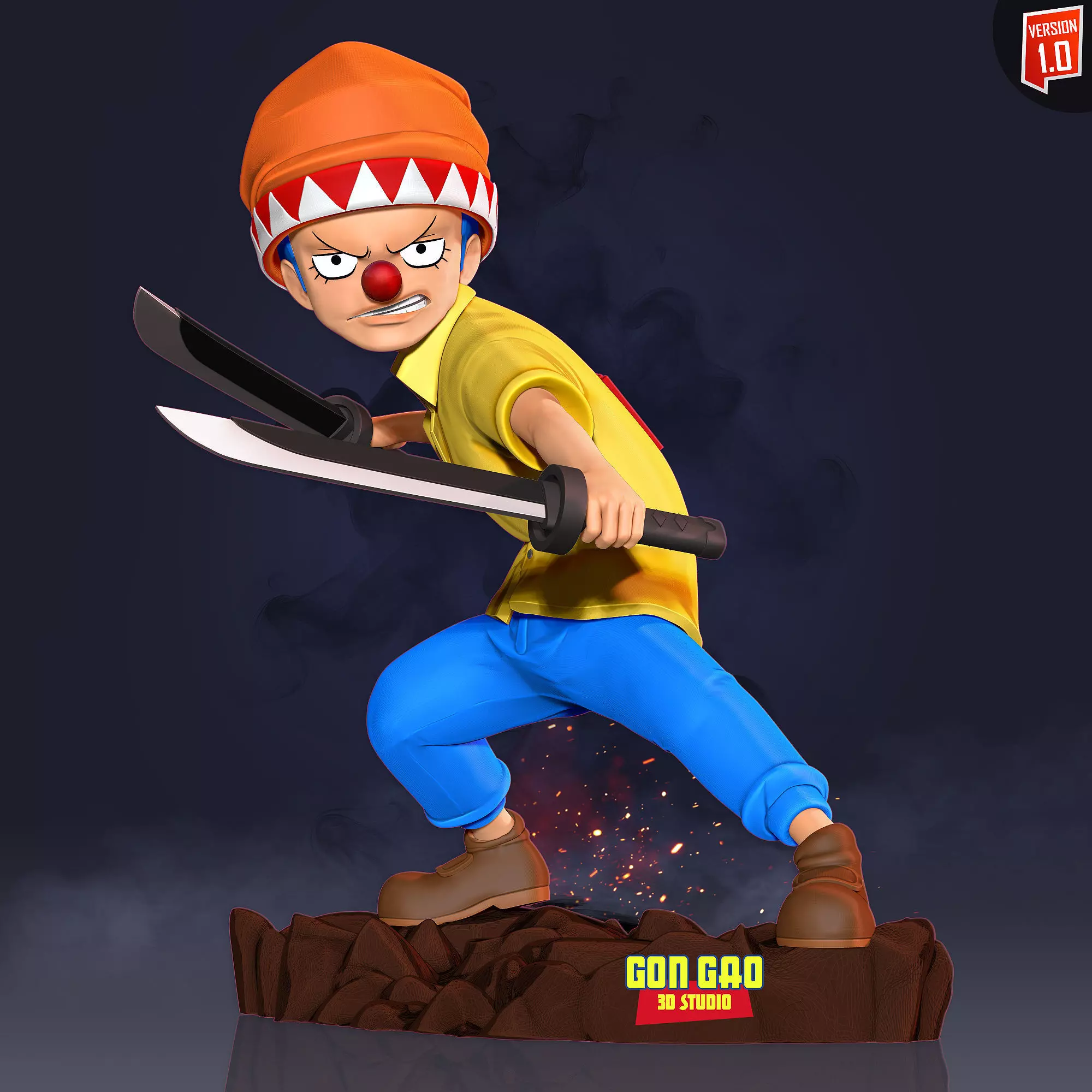 Kid Buggy - One Piece Fanart 3D print model_0