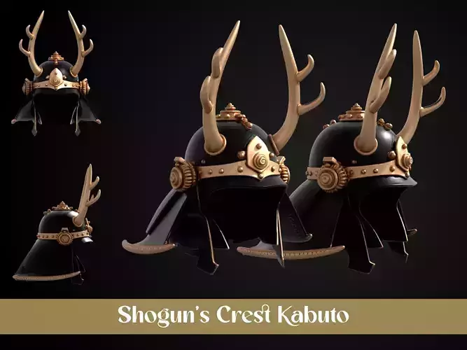 Stylized Samurai Helmet - Shoguns Crest Kabuto 3D print model