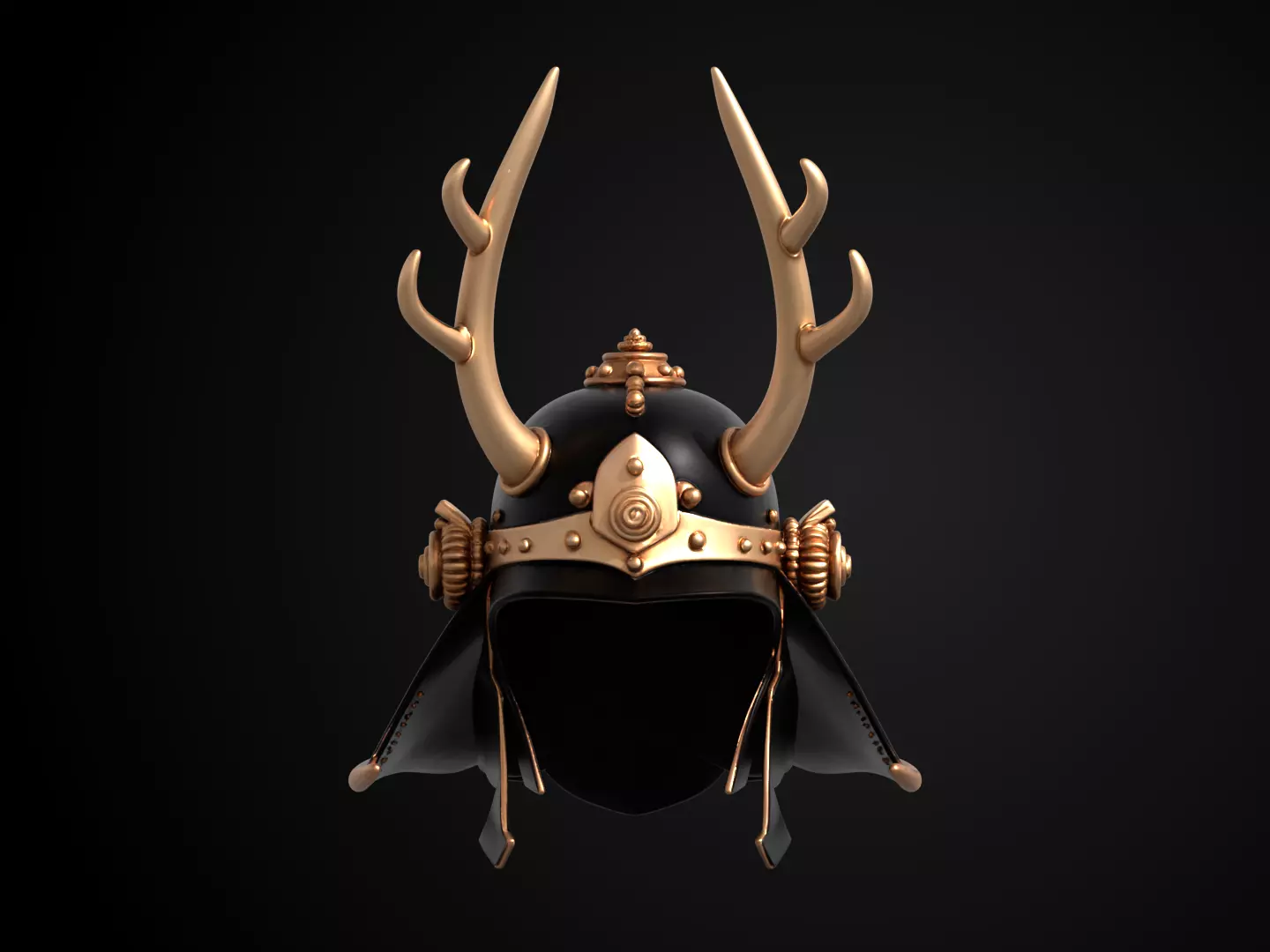 Stylized Samurai Helmet - Shoguns Crest Kabuto 3D print model_12