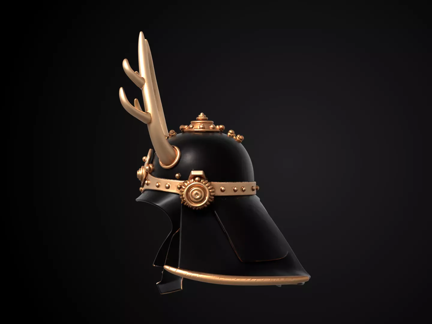 Stylized Samurai Helmet - Shoguns Crest Kabuto 3D print model_9