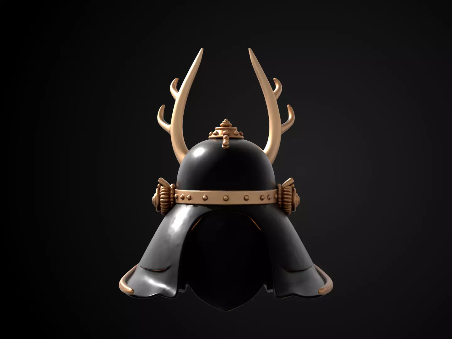 Stylized Samurai Helmet - Shoguns Crest Kabuto 3D print model_6