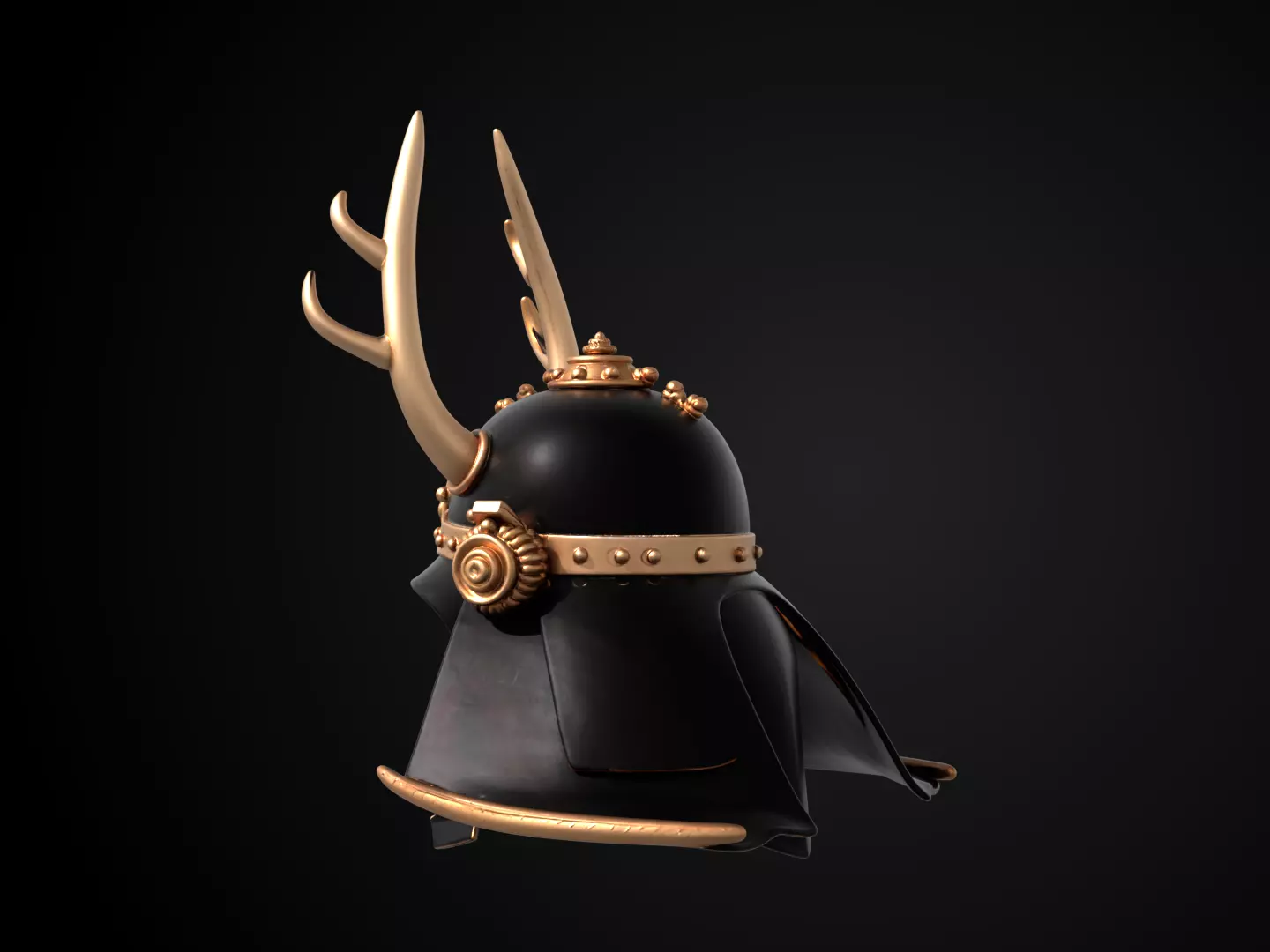 Stylized Samurai Helmet - Shoguns Crest Kabuto 3D print model_8