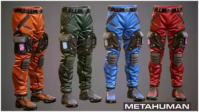 Sci-Fi Pants Sneakers p02 Low-poly 3D model