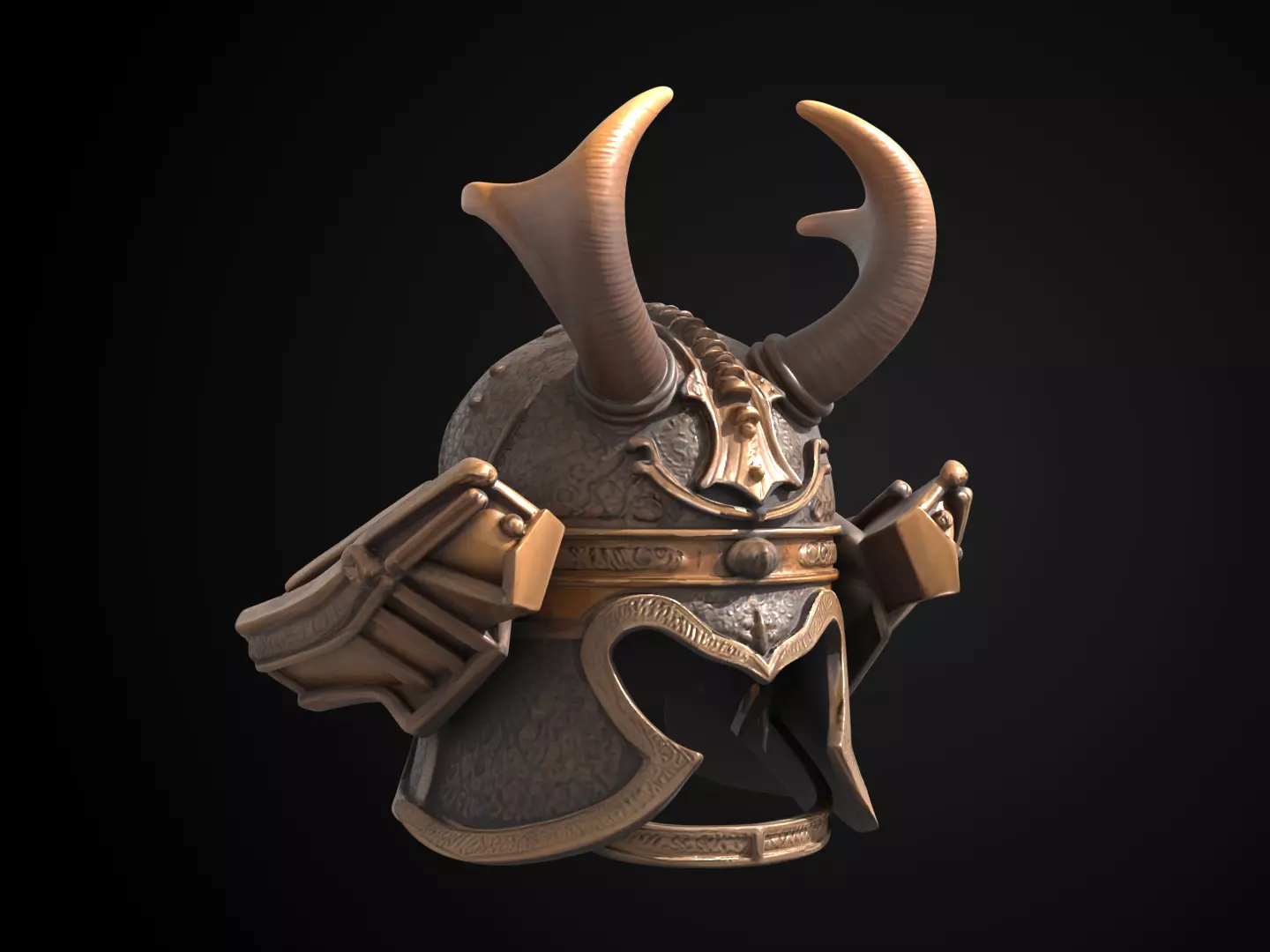 Stylized Samurai Helmet - Windwalker Kabuto 3D print model_1