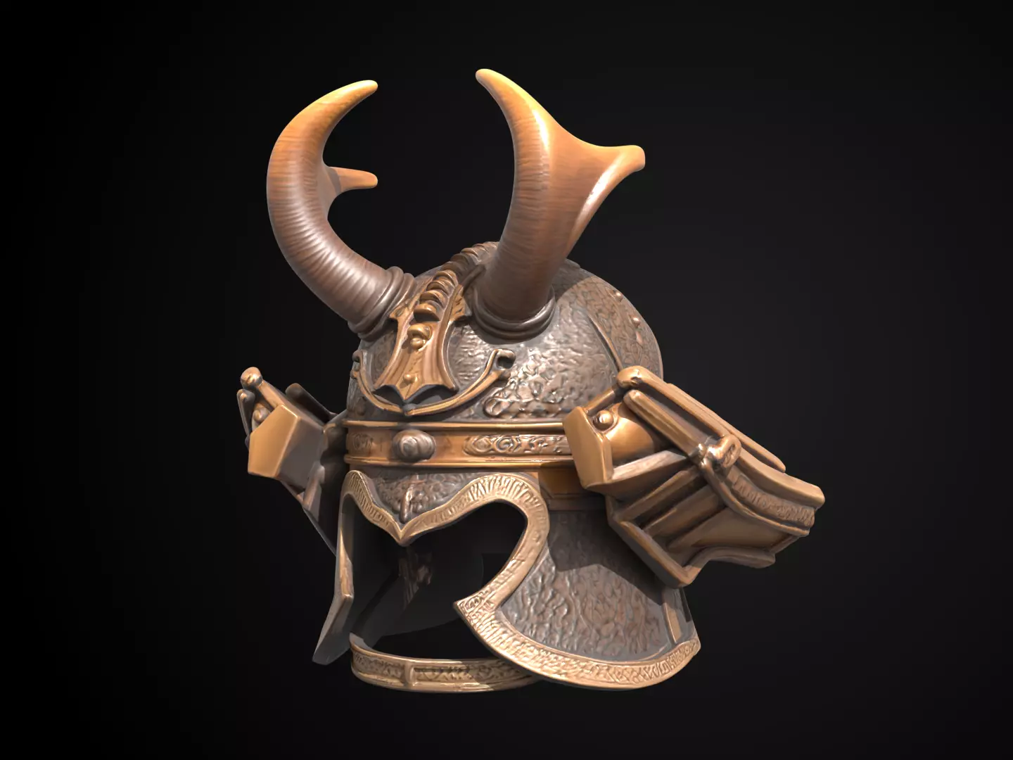 Stylized Samurai Helmet - Windwalker Kabuto 3D print model_11