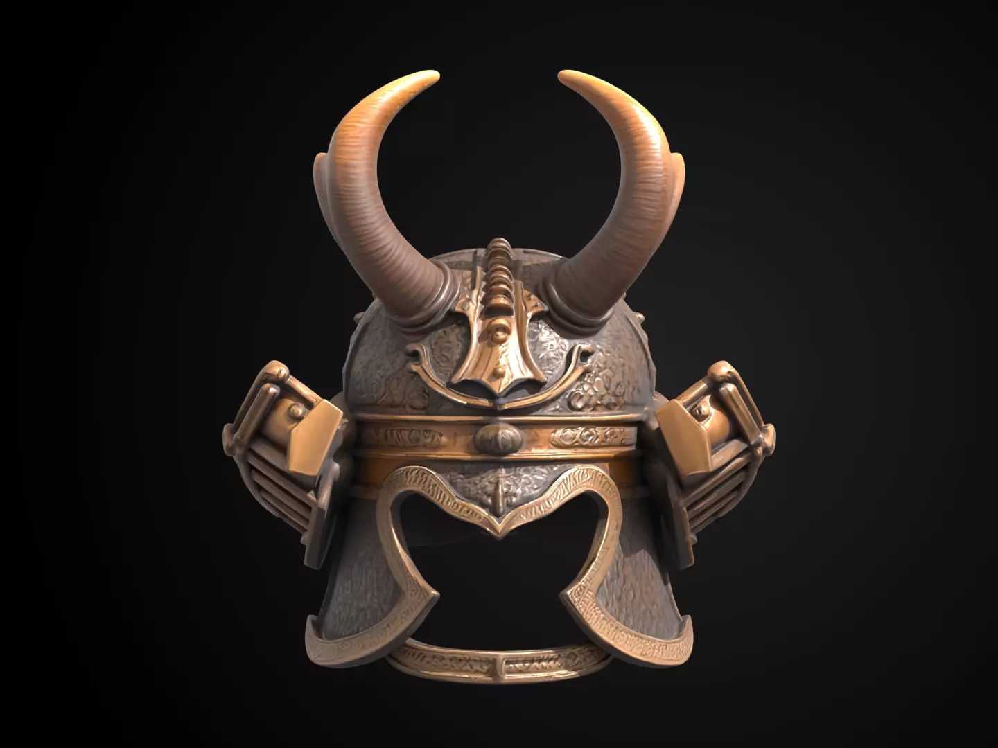 Stylized Samurai Helmet - Windwalker Kabuto 3D print model_12