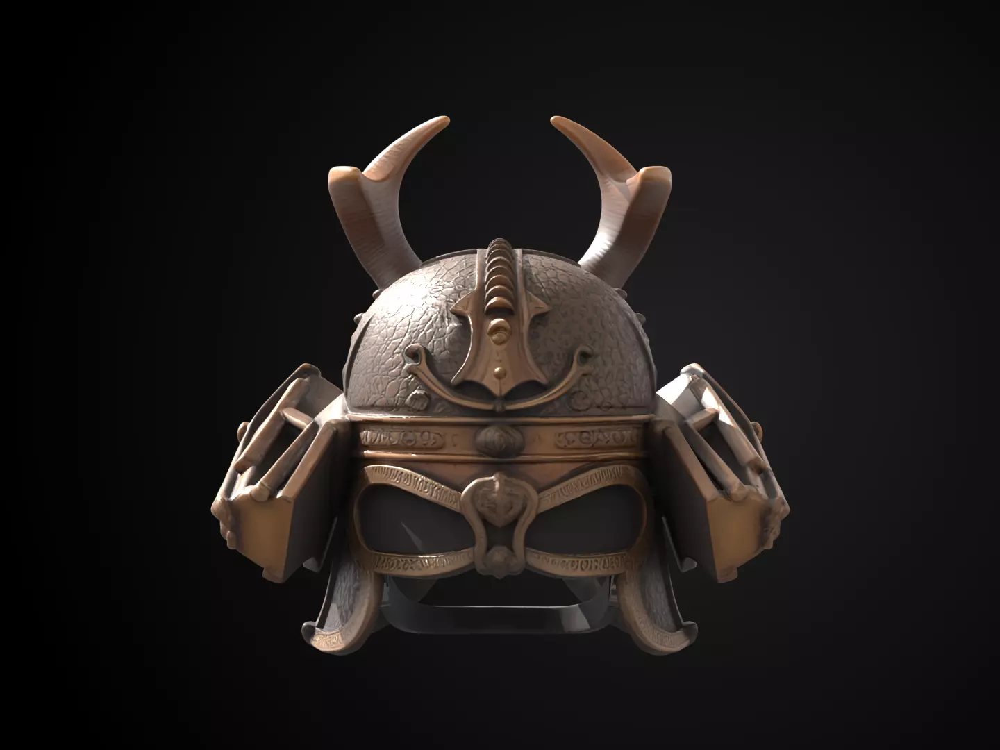 Stylized Samurai Helmet - Windwalker Kabuto 3D print model_6