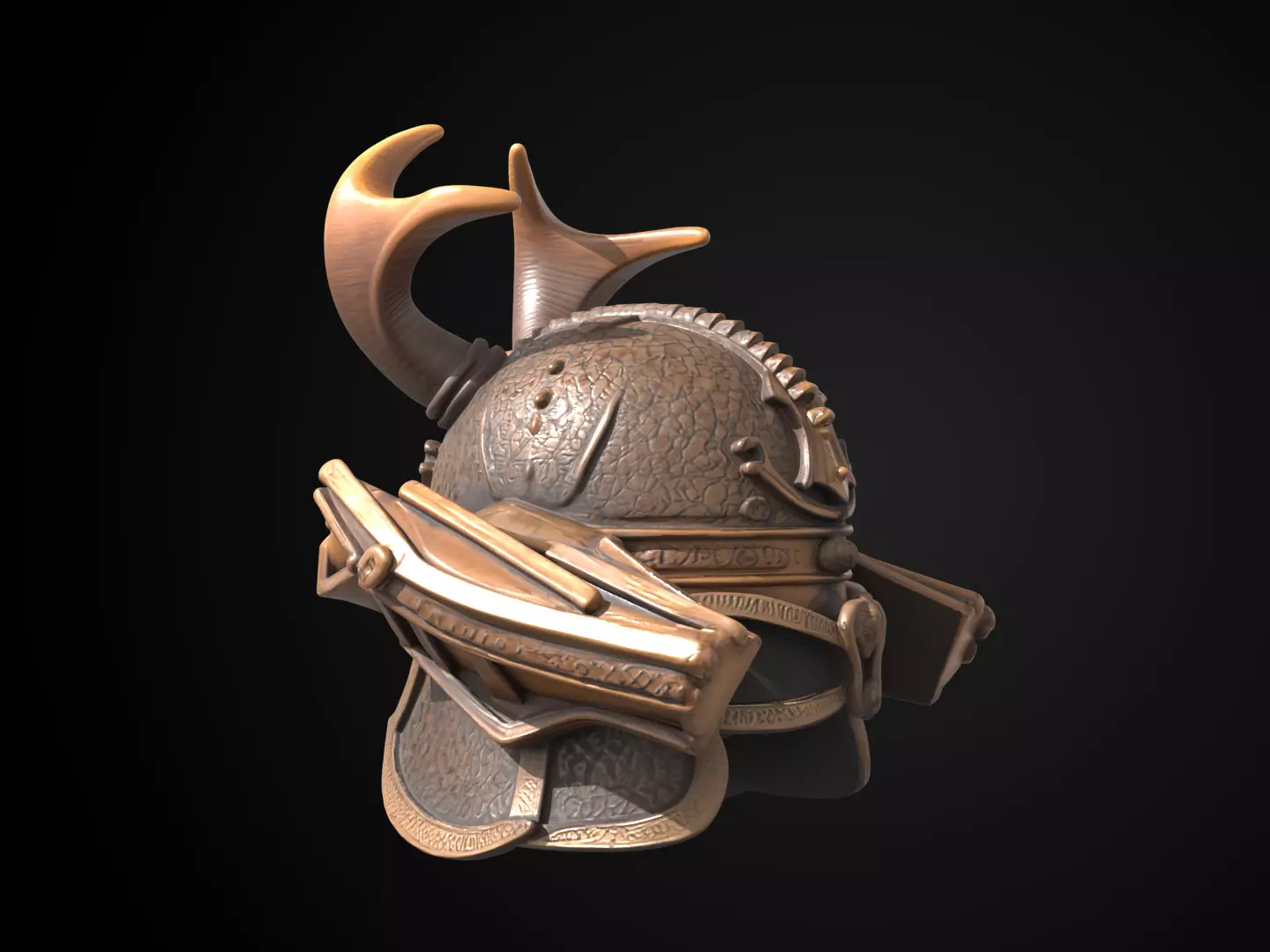 Stylized Samurai Helmet - Windwalker Kabuto 3D print model_8