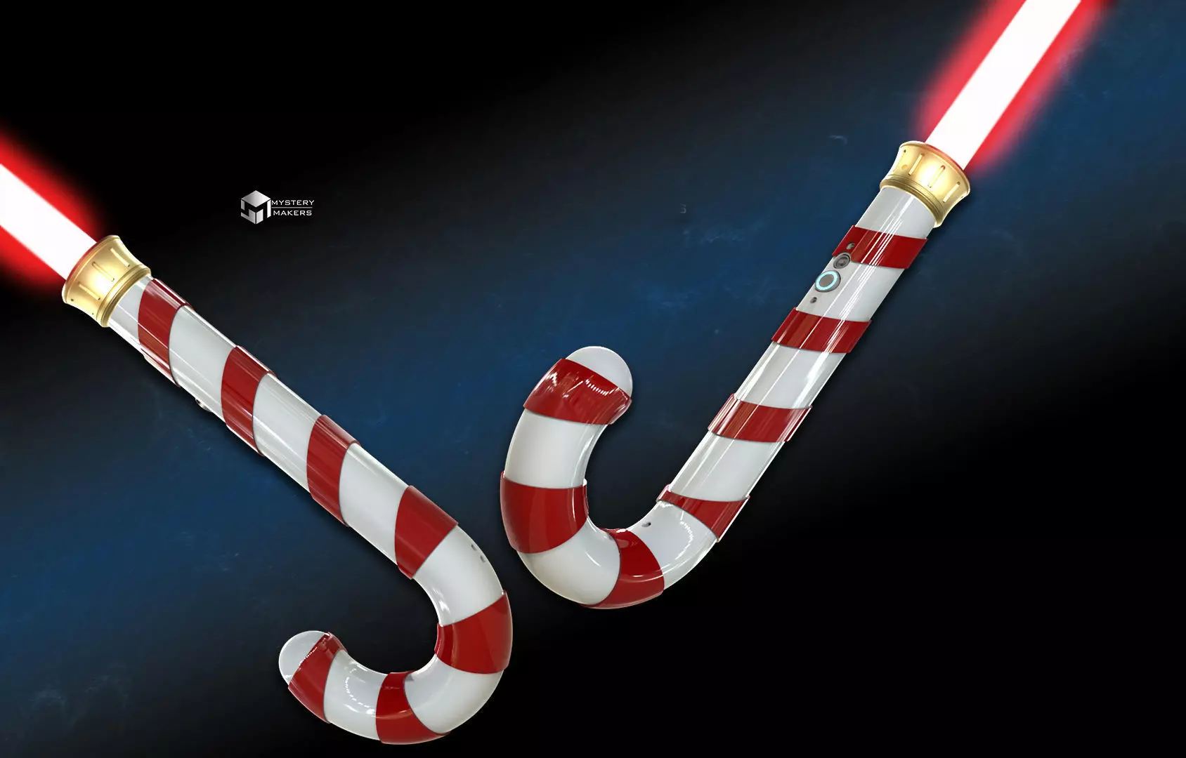 Candy cane functional lightsaber 3D print model_0