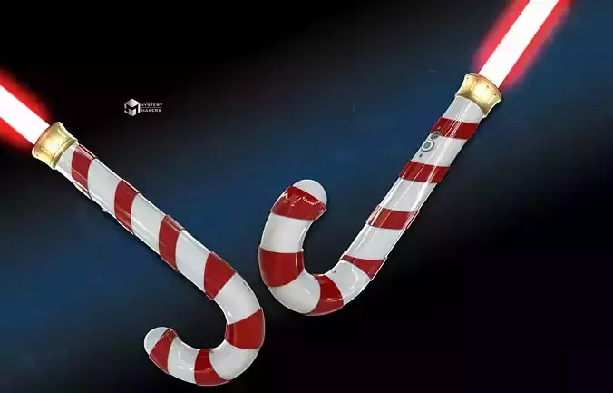 Candy cane functional lightsaber 3D print model