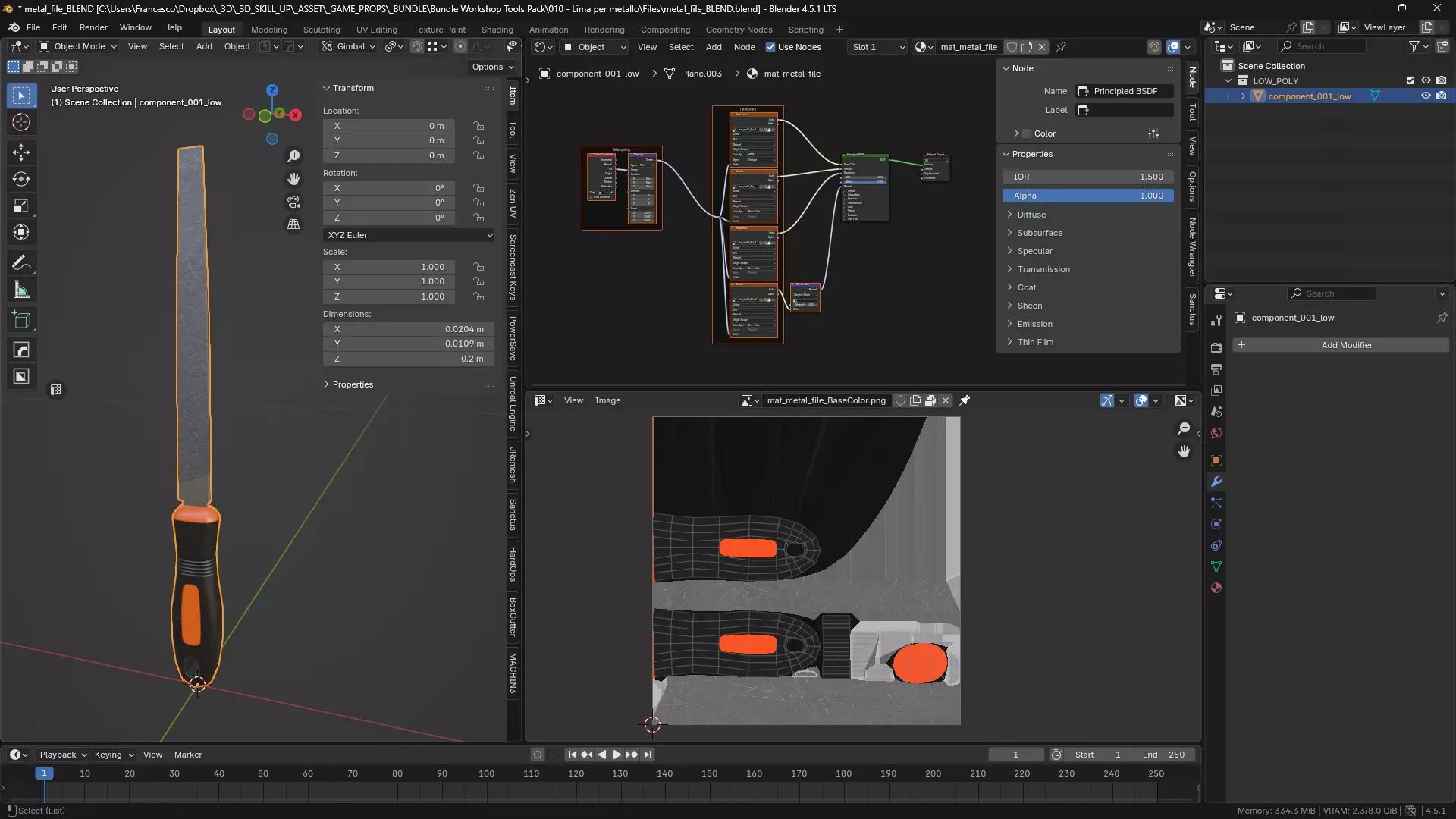 Square File 3D Model Low-poly 3D model_2