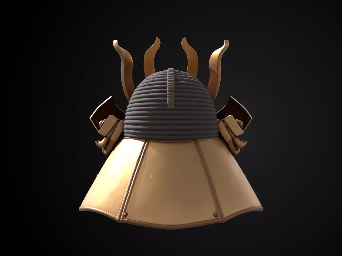 Stylized Samurai Helmet - Orochi Crest Kabuto 3D print model_6