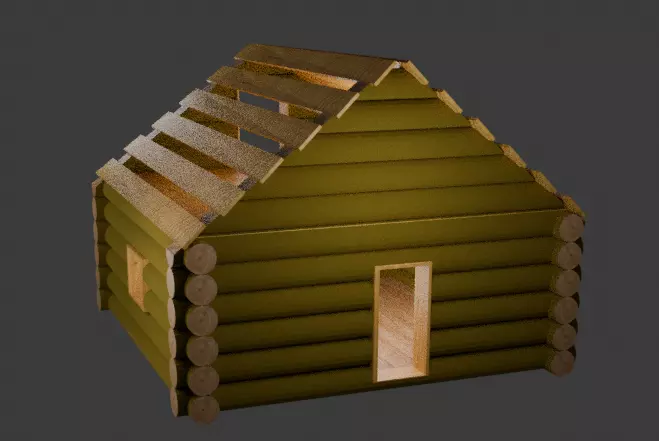 Dream Wooden Cabin Low-poly 3D model_0