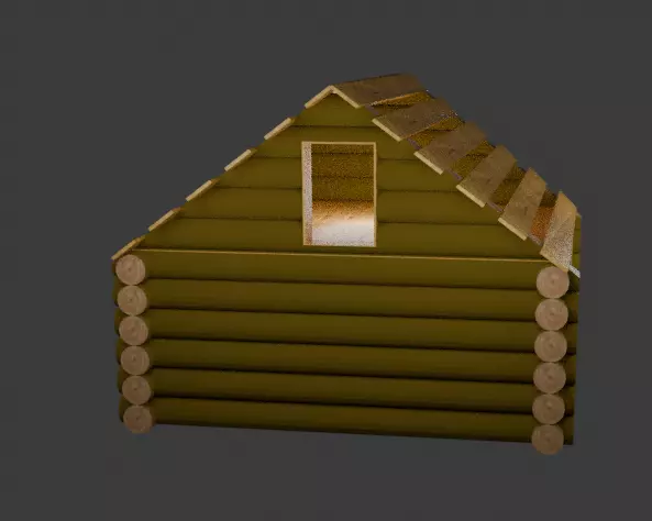 Dream Wooden Cabin Low-poly 3D model_2