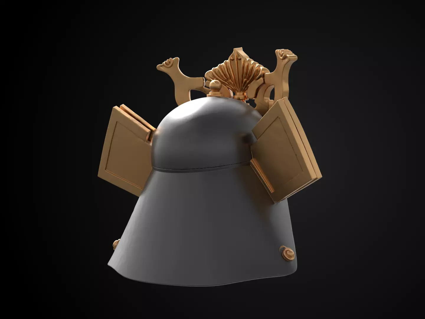 Stylized Samurai Helmet - Daimyos Honor Kabuto 3D print model_5