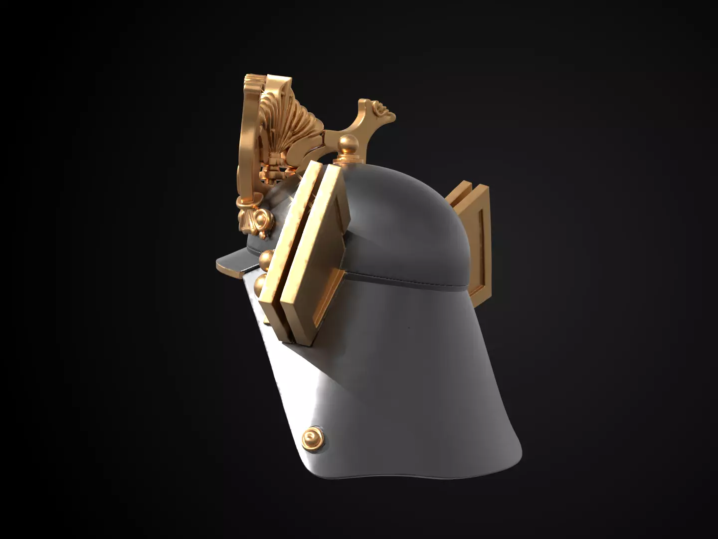 Stylized Samurai Helmet - Daimyos Honor Kabuto 3D print model_8