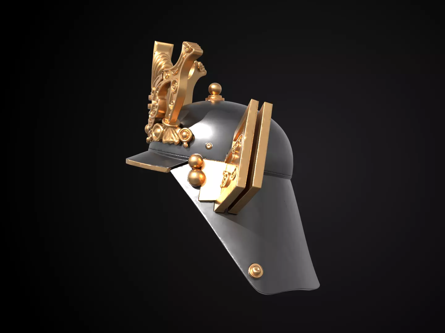 Stylized Samurai Helmet - Daimyos Honor Kabuto 3D print model_9