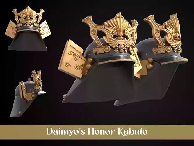 Stylized Samurai Helmet - Daimyos Honor Kabuto 3D print model